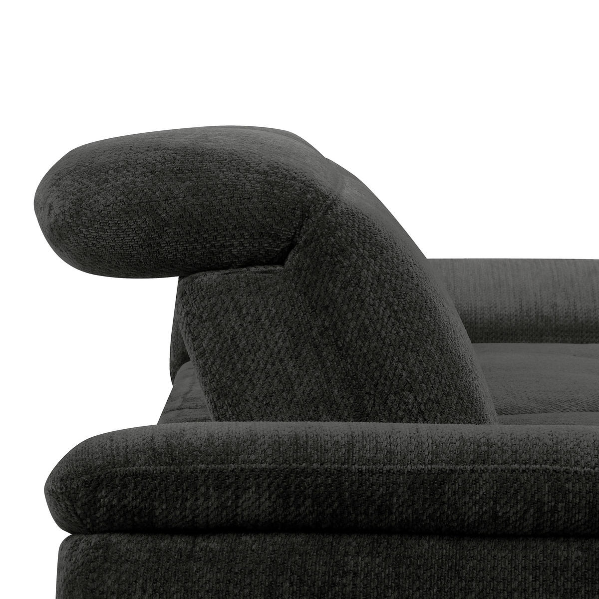 ECKSOFA  Webstoff Schwarz  - Schwarz, Design, Textil/Metall (268/195cm) - Livetastic