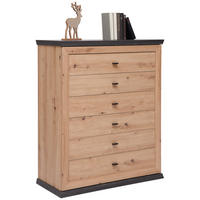 KOMMODE  in 95/115/43 cm  - Dunkelgrau/Eiche Artisan, ROMANTIK / LANDHAUS, Holzwerkstoff/Metall (95/115/43cm) - Hom`in