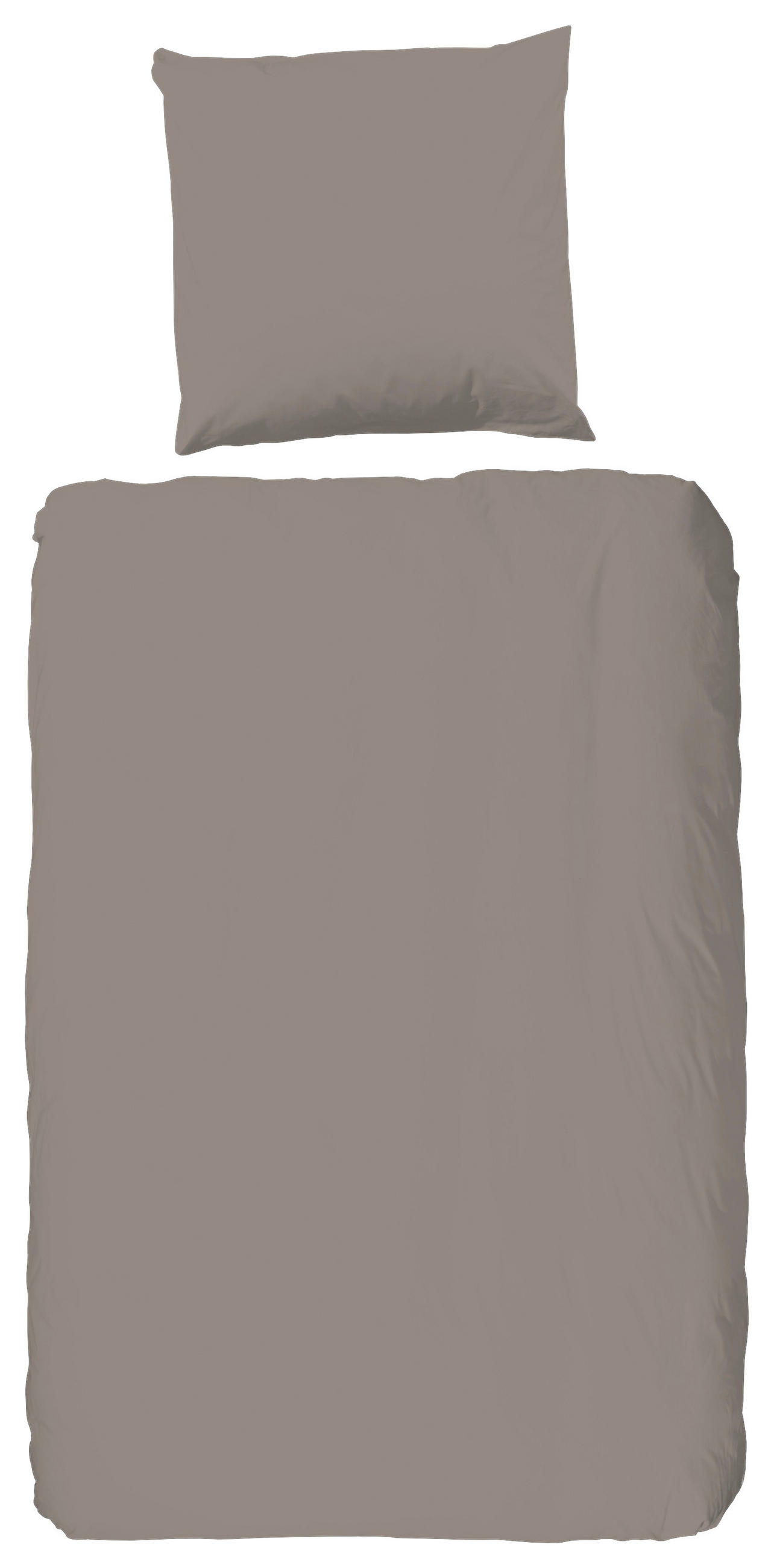 BETTWÄSCHE Uni Clay Satin 135/200 cm  - Taupe, Basics, Textil (135/200cm)
