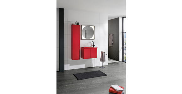 BADEZIMMER  in 70 cm  - Rot, Design, Glas/Holzwerkstoff (70cm) - Dieter Knoll