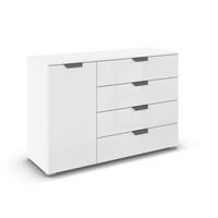 KOMMODE 120/81/42 cm  in Weiss  - Weiss/Dunkelgrau, Design, Glas/Holzwerkstoff (120/81/42cm) - Carryhome