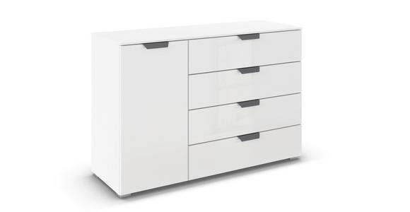 KOMMODE  in 120/81/42 cm  - Dunkelgrau/Weiß, Design, Glas/Holzwerkstoff (120/81/42cm) - Carryhome