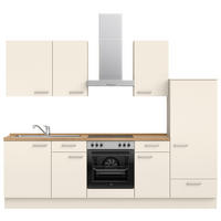 KÜCHENBLOCK 270 cm   in Eichefarben, Magnolie  - Edelstahlfarben/Eichefarben, MODERN, Holzwerkstoff/Metall (270cm) - Nobilia