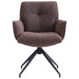 ARMLEHNSTUHL  in Eisen Webstoff  - Bordeaux/Schwarz, Design, Textil/Metall (66/89/69cm) - Novel