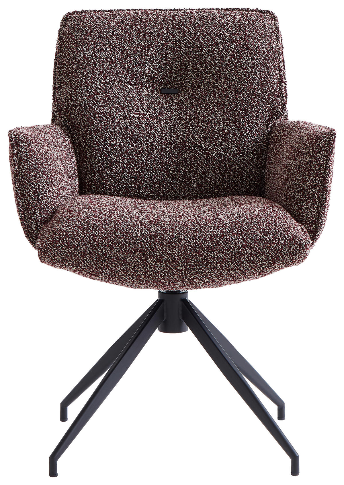 ARMLEHNSTUHL  in Eisen Webstoff  - Bordeaux/Schwarz, Design, Textil/Metall (66/89/69cm) - Novel