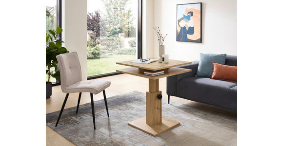 COUCHTISCH 65/65/53-77 cm quadratisch Eiche Artisan - Eiche Artisan, KONVENTIONELL, Holzwerkstoff (65/65/53-77cm) - Carryhome