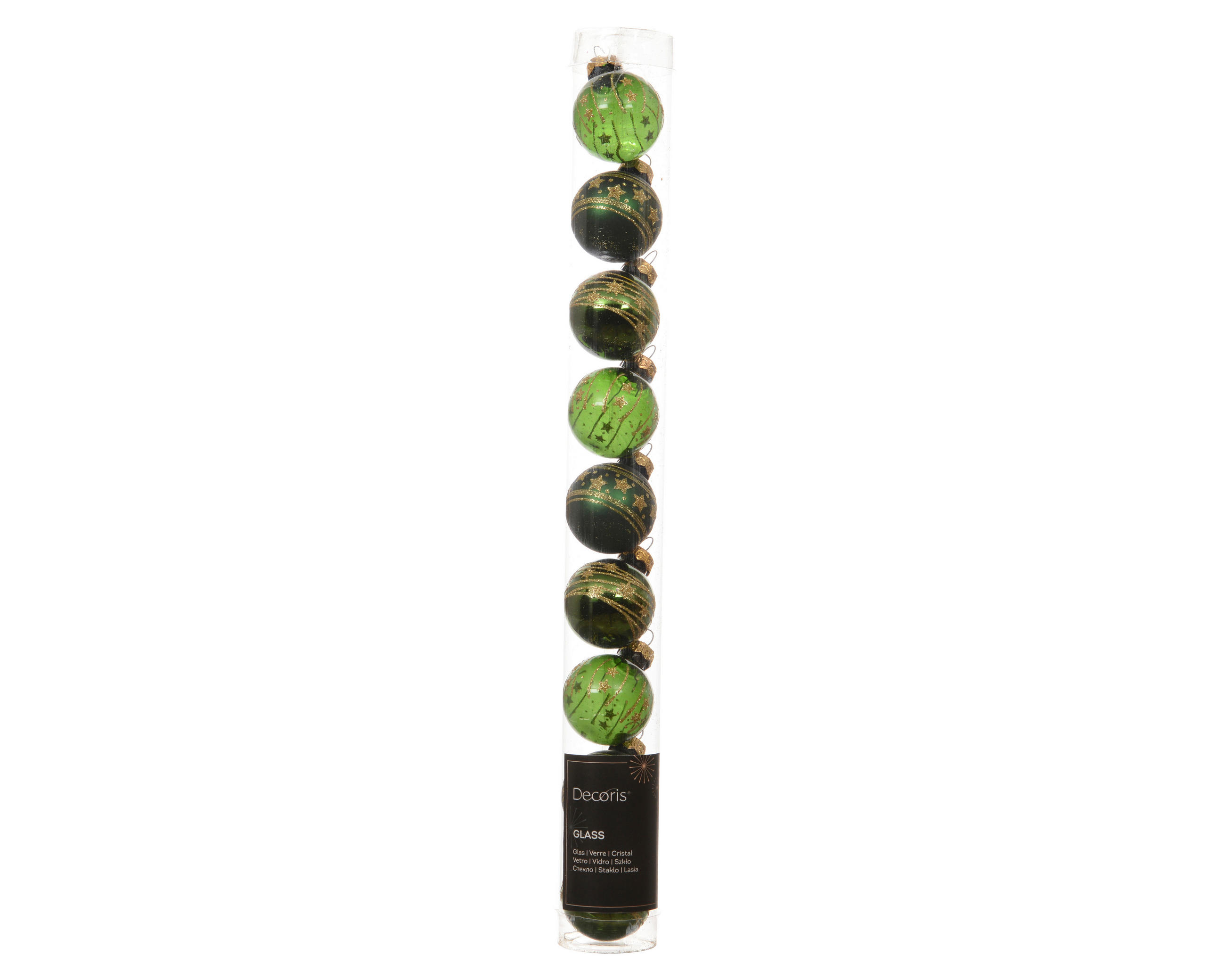 JULGRANSKULOR SET 3/3/3 cm 9 delar  - pinjefärg, Basics, glas (3/3/3cm)