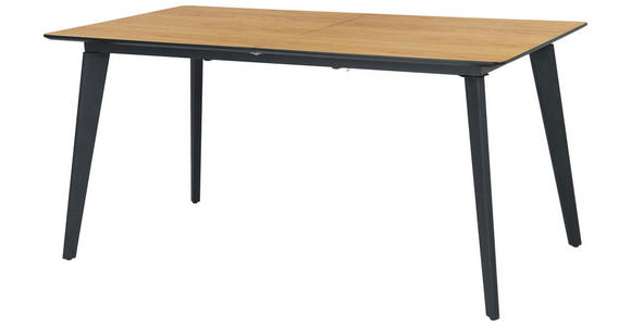 ESSTISCH rechteckig Eichefarben - Eichefarben/Schwarz, Design, Holzwerkstoff/Metall (160-200/90/75cm) - Carryhome