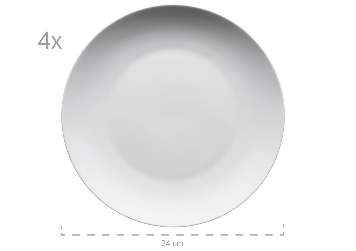 KOMBISERVICE Barca 16-teilig  - Weiss, Basics, Keramik (54,3/26,1/32,6cm) - Mäser