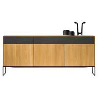 SIDEBOARD Schwarz, Eichefarben  197,8/86,1/41,9 cm  - Eichefarben/Schwarz, Design, Holz/Keramik (197,8/86,1/41,9cm) - Team 7