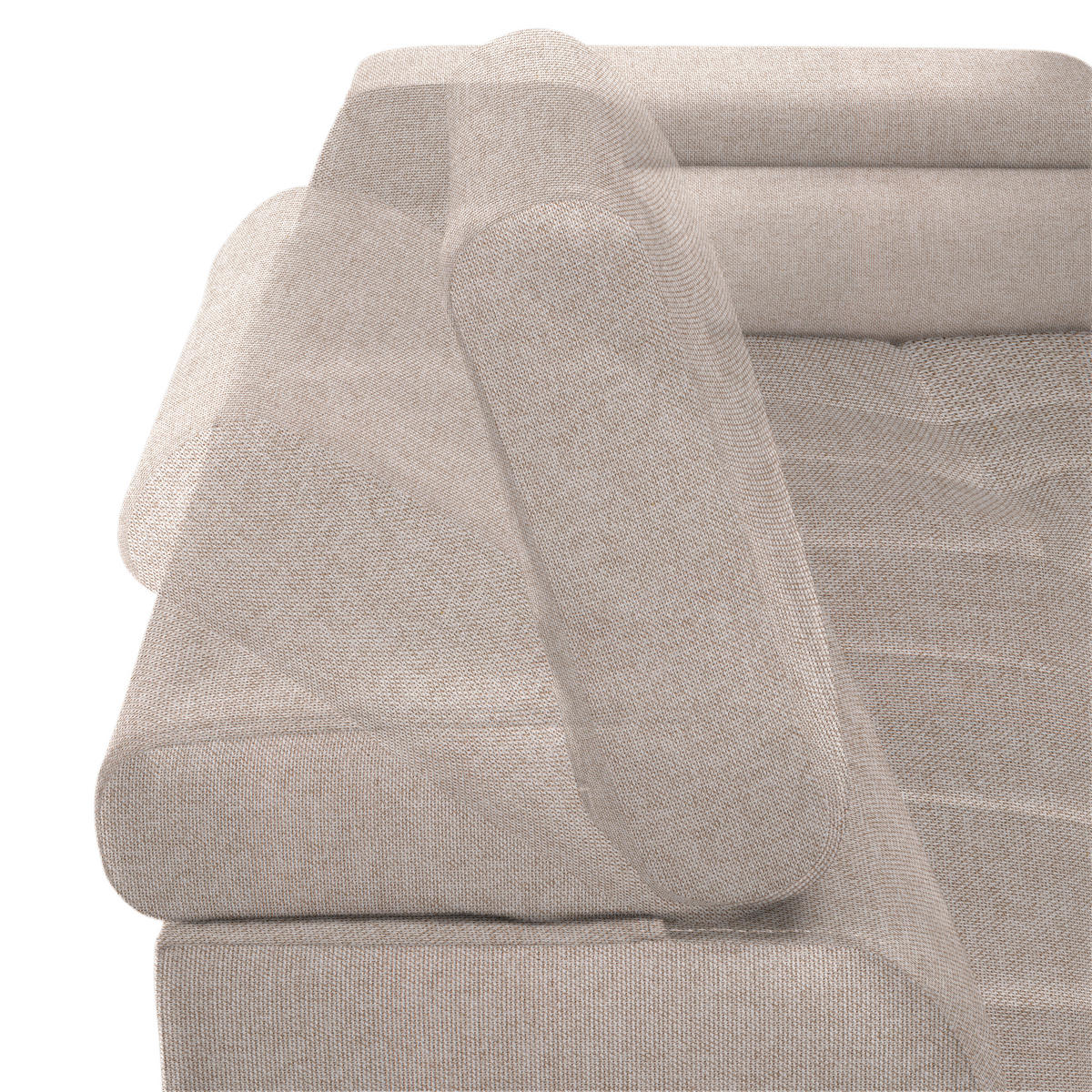 ECKSOFA in Webstoff Beige  - Beige/Schwarz, Design, Textil/Metall (270/177cm) - Welnova