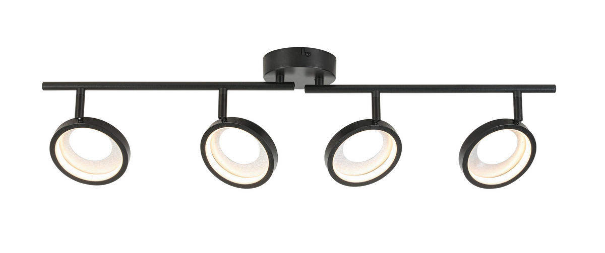 BODOVÉ LED SVIETIDLO, 83/12/19 cm - čierna/hliníková, Basics, kov/plast (83/12/19cm) - Novel