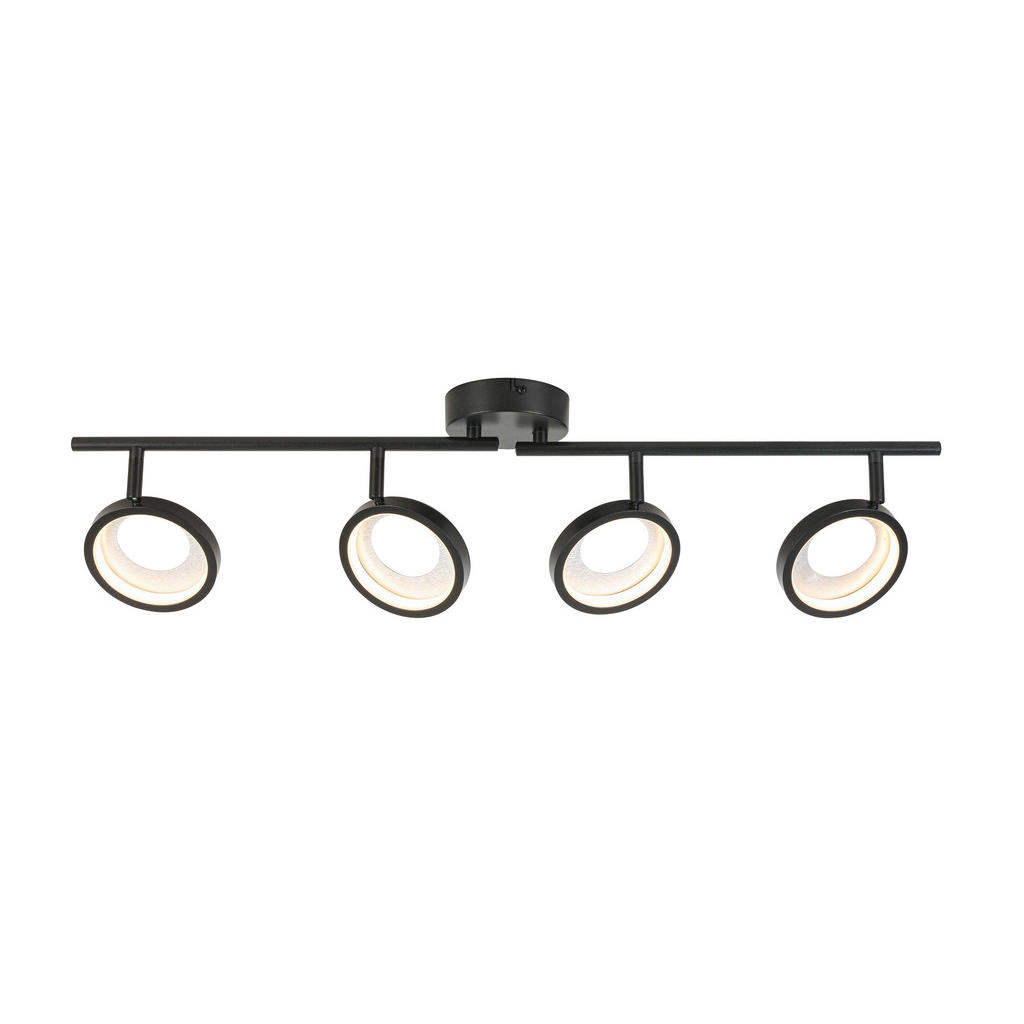 Novel LED ZÁŘIČ, černá, barvy hliníku, teplá bílá, 83/12/19 cm