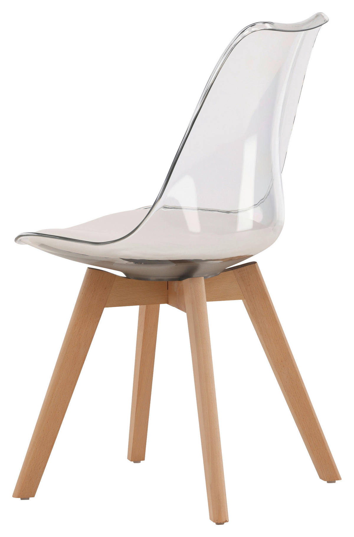 STOLSET 2 styck läderimitation (vegan)  - vit/björkfärgad, Design, trä/textil (49/85/50cm) - Livetastic