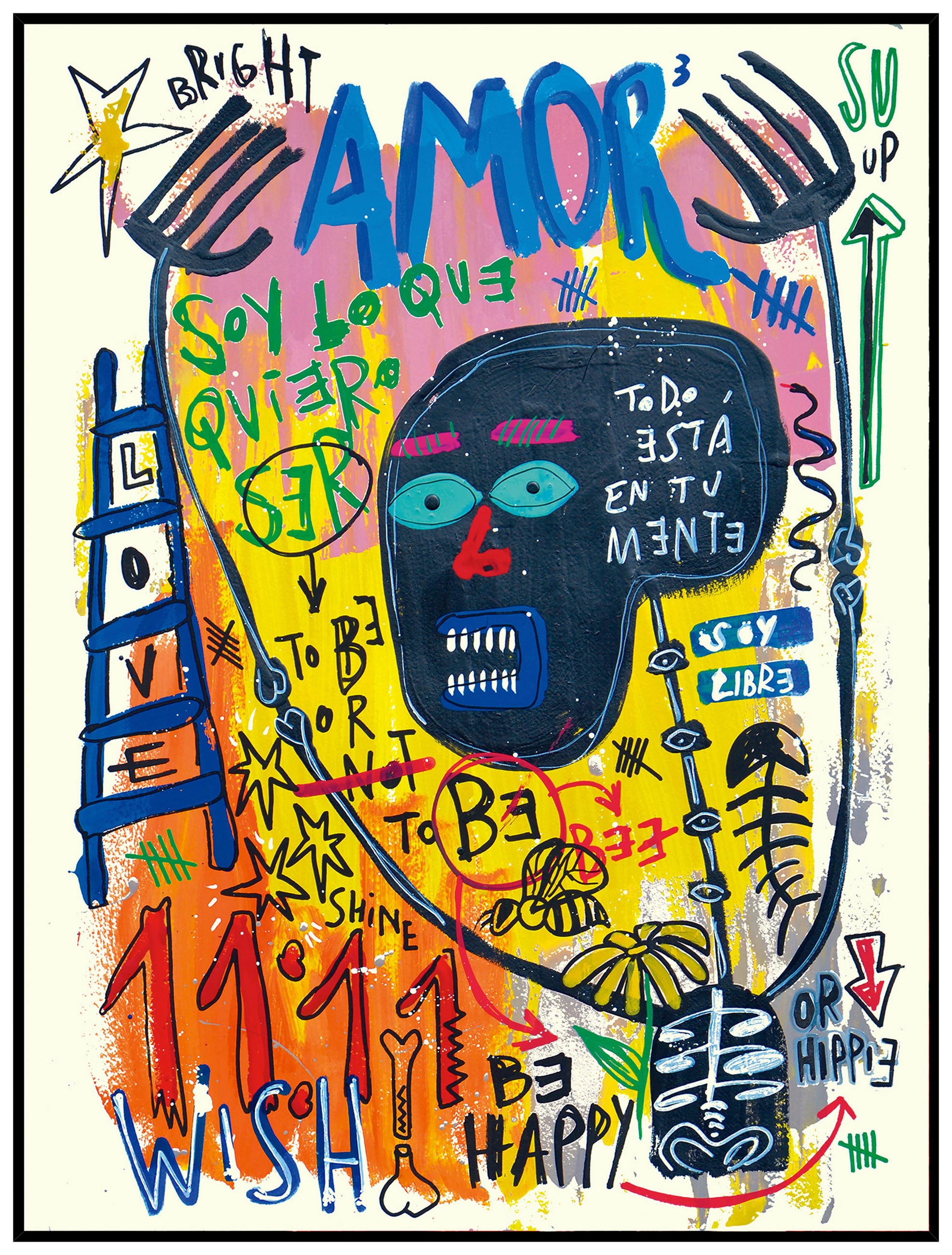 KUNSTDRUCK 60/80 cm  - Multicolor/Schwarz, Design, Holzwerkstoff (60/80cm) - Monee