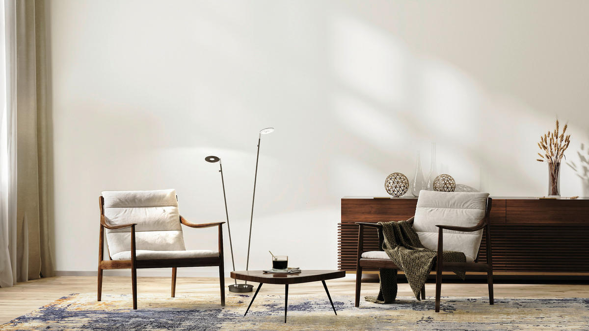 STOJACÍ LED SVÍTIDLO, 22/135 cm  - černá, Design, kov/sklo (22/135cm) - Fischer & Honsel