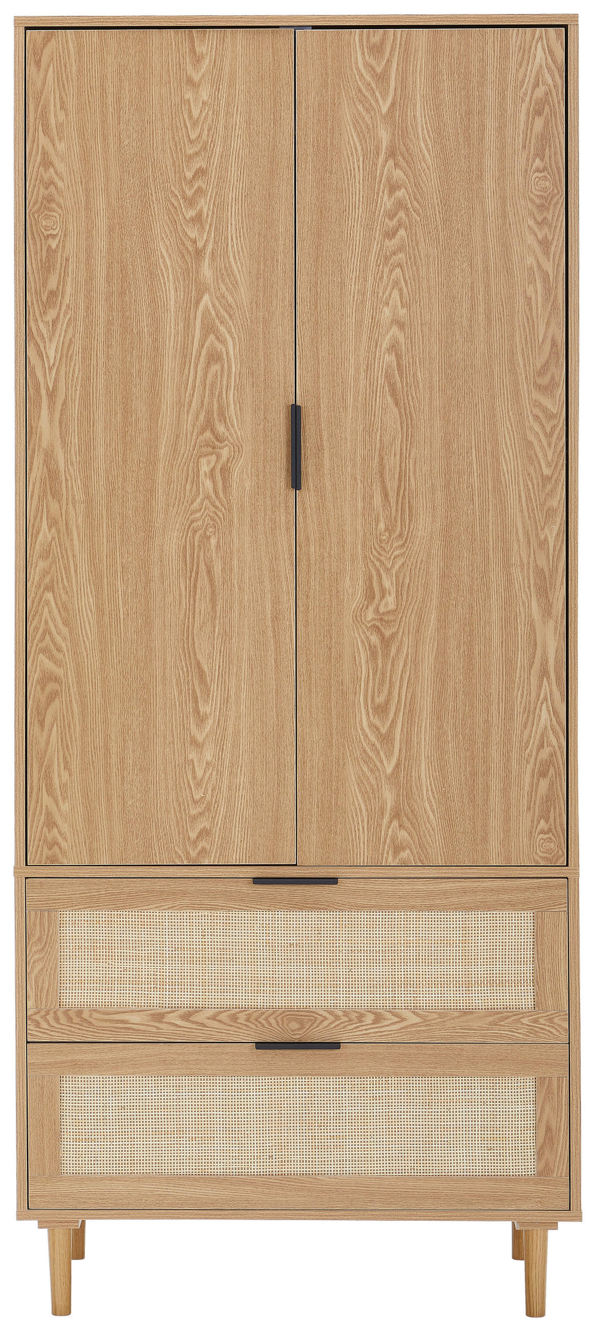GARDEROBENSCHRANK  in 80/190/40 cm  - Schwarz/Naturfarben, Natur, Holz/Holzwerkstoff (80/190/40cm) - MID.YOU
