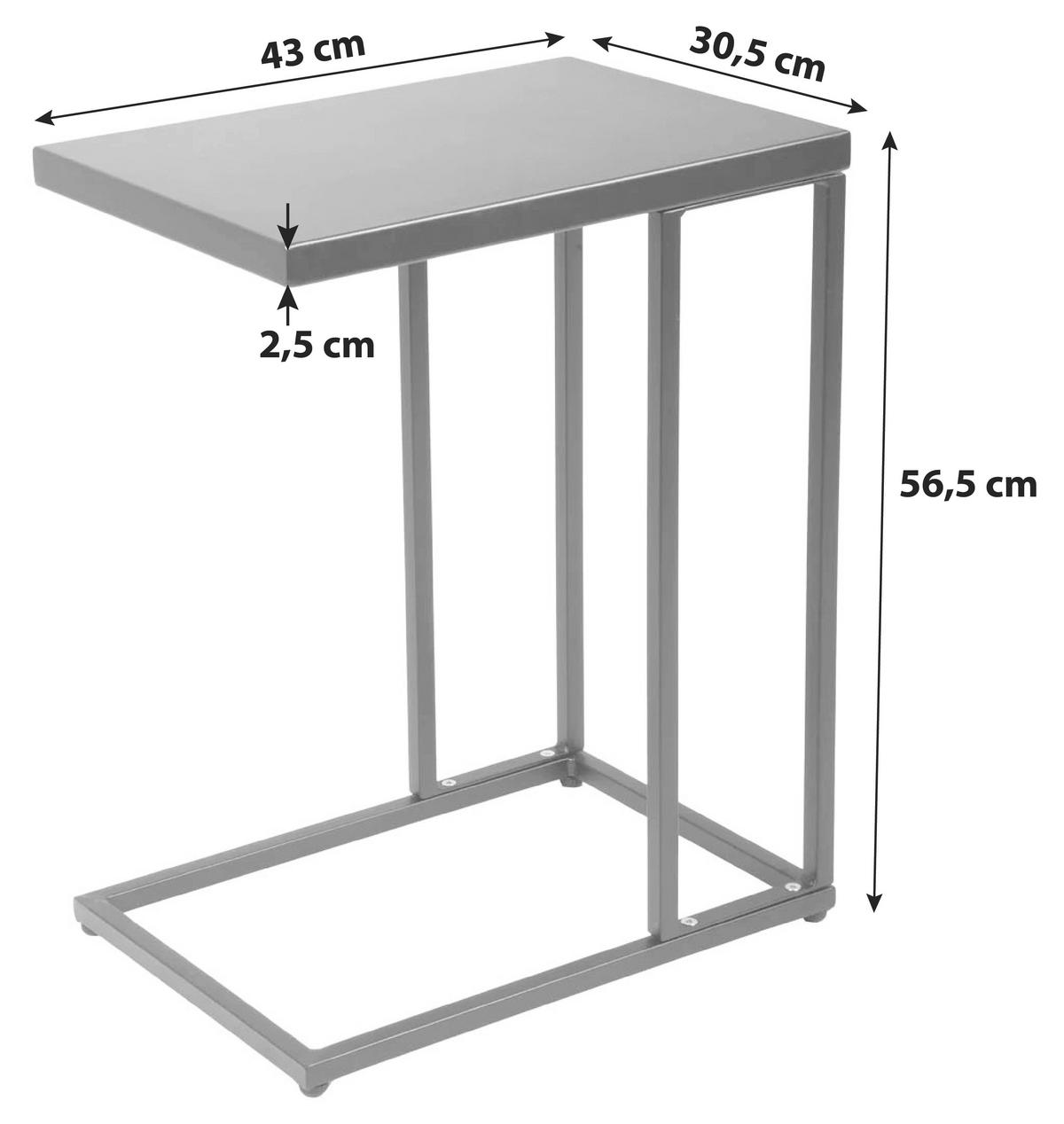 GARTENBEISTELLTISCH 43/30,5/56,5 cm  - Schwarz, Basics, Metall (43/30,5/56,5cm) - Gardenson