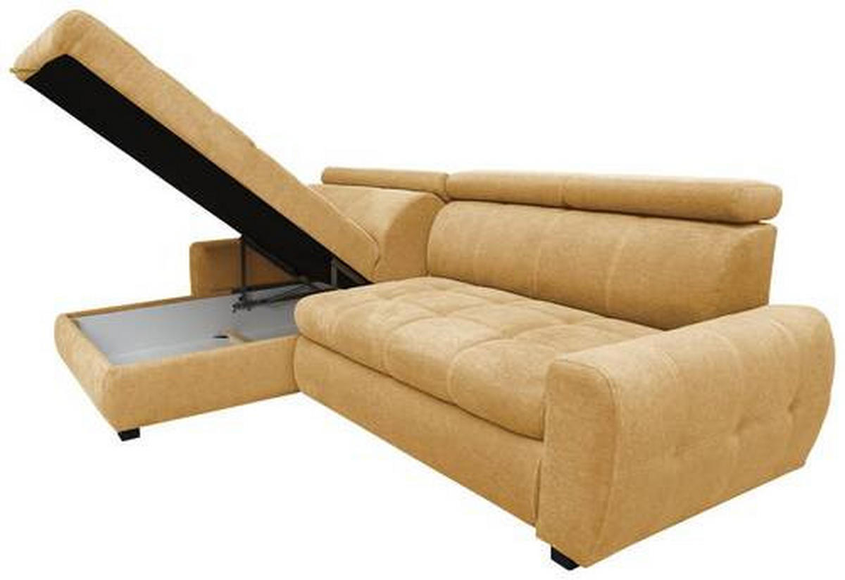 ECKSOFA in Webstoff Gelb  - Weiss/Gelb, Design, Kunststoff/Textil (276/173cm) - Stylife