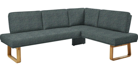 ECKBANK 280/174 cm in Türkis, Eichefarben - Türkis/Eichefarben, Design, Holz/Textil (280/174cm) - Dieter Knoll