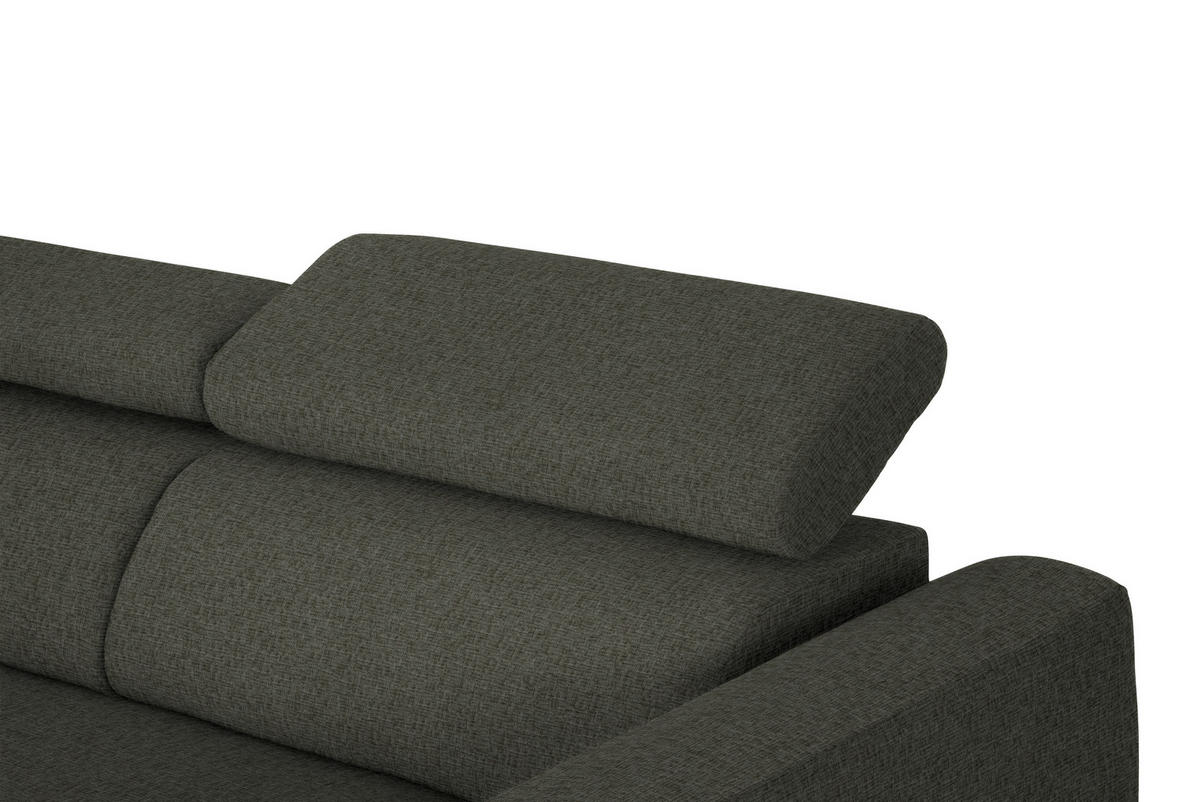 ECKSOFA in Chenille Graubraun  205/280 cm  - Graubraun/Schwarz, Design, Textil/Metall (205/280cm) - Xora