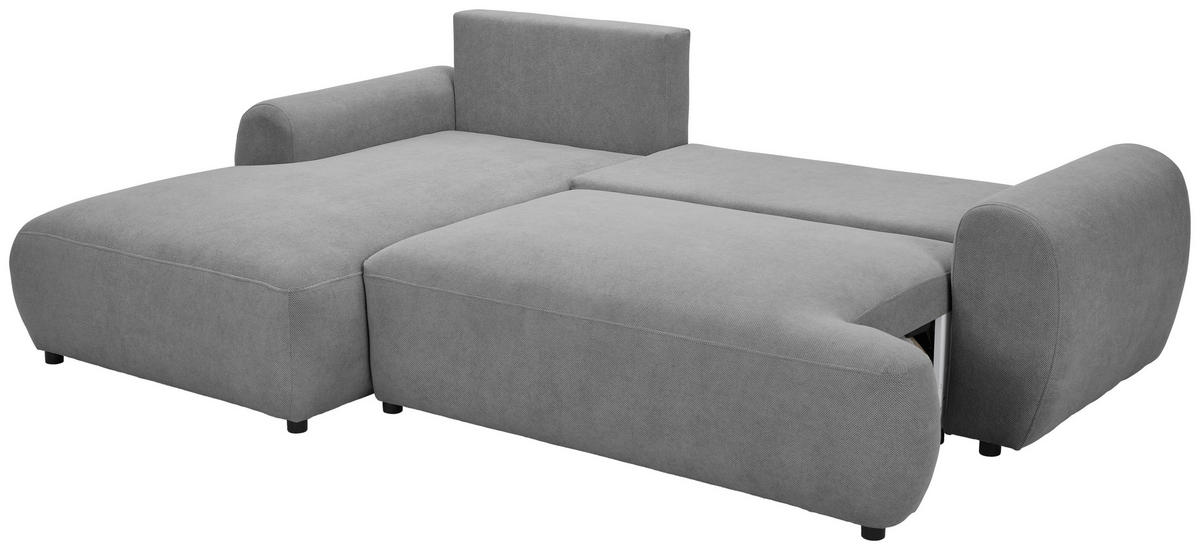 ECKSOFA Dunkelgrau Webstoff  - Dunkelgrau/Schwarz, MODERN, Kunststoff/Textil (175/265cm) - Carryhome