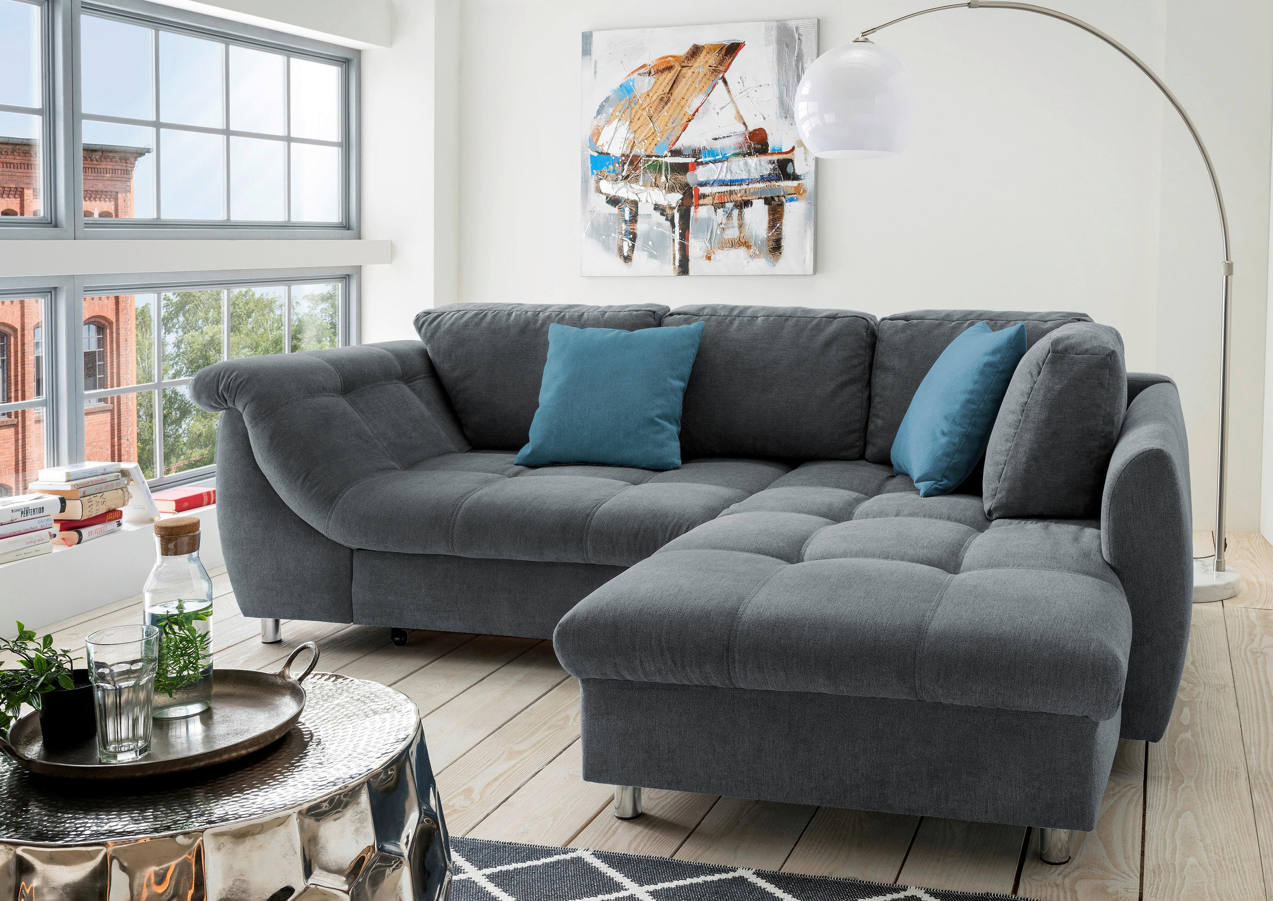 Livetastic ROHOVÁ SEDAČKA, textil, antracitová, modrá