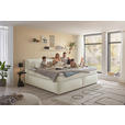 BOXSPRINGBETT 180/200 cm,  in Creme, Matratze, Topper, H3 + H4 = fest + sehr fest  - Creme/Schwarz, LIFESTYLE, Kunststoff/Textil (180/200cm) - Esposa