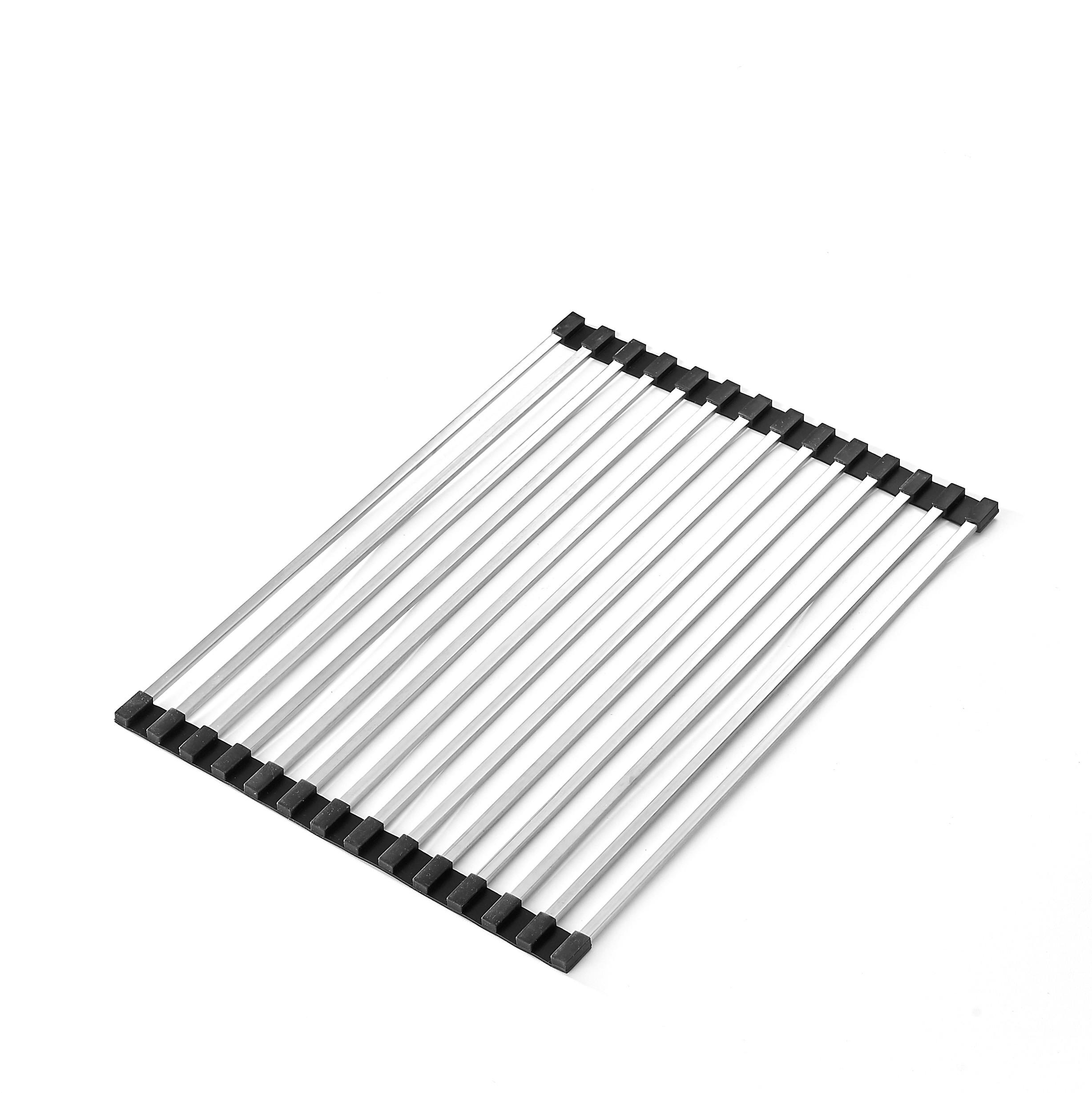 ABTROPFMATTE   - Edelstahlfarben, Basics, Metall (46/32/0,8cm) - HAPPY SINKS