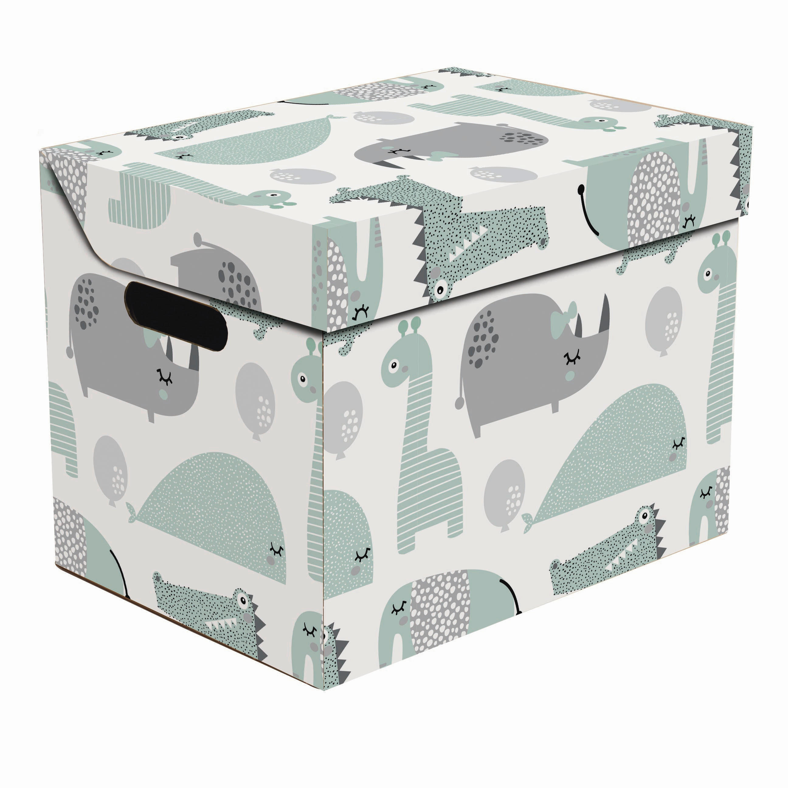 ÚLOŽNÝ BOX, kartón - sivá/biela, Basics, kartón (34/25/26cm) - My Baby Lou