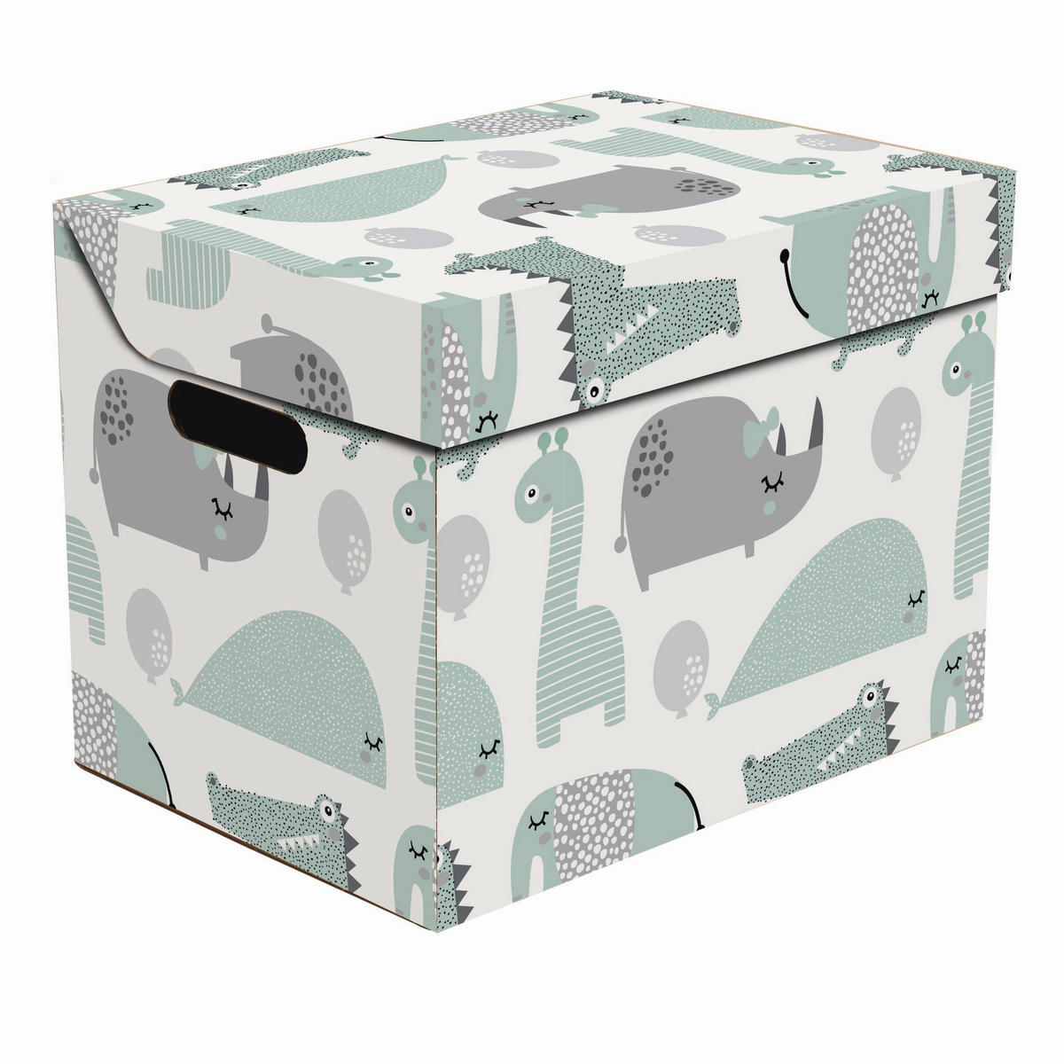 ÚLOŽNÝ BOX, kartón - sivá/biela, Basics, kartón (34/25/26cm) - My Baby Lou