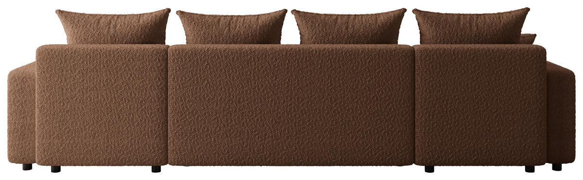 WOHNLANDSCHAFT Rostfarben Bouclé  - Rostfarben/Schwarz, MODERN, Kunststoff/Textil (150/312/150cm) - Carryhome