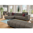 ECKSOFA  in Chenille Hellbraun  207/301 cm  - Chromfarben/Hellbraun, Design, Textil (207/301cm) - Xora