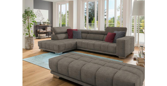 ECKSOFA  in Chenille Hellbraun  207/301 cm  - Chromfarben/Hellbraun, Design, Textil (207/301cm) - Xora