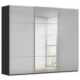SCHWEBETÜRENSCHRANK 271/223/68 cm 3-türig Grau, Schwarz  - Alufarben/Schwarz, KONVENTIONELL, Glas/Holzwerkstoff (271/223/68cm) - Novel