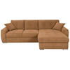 ECKSOFA in Mikrofaser Orange  - Chromfarben/Orange, Modern, Kunststoff/Textil (276/193cm) - Hom`in