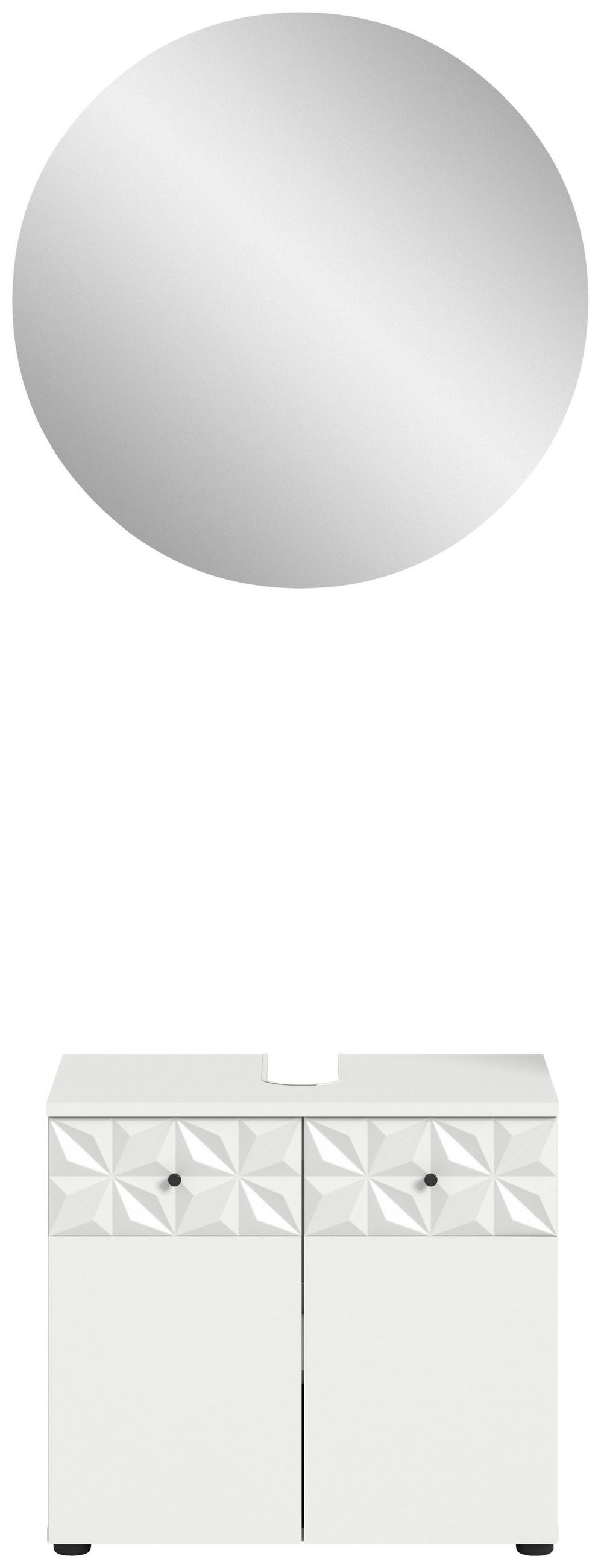 BADEZIMMER 2-teilig  in 60 cm  - Schwarz/Weiß, MODERN, Glas/Holzwerkstoff (60cm) - MID.YOU