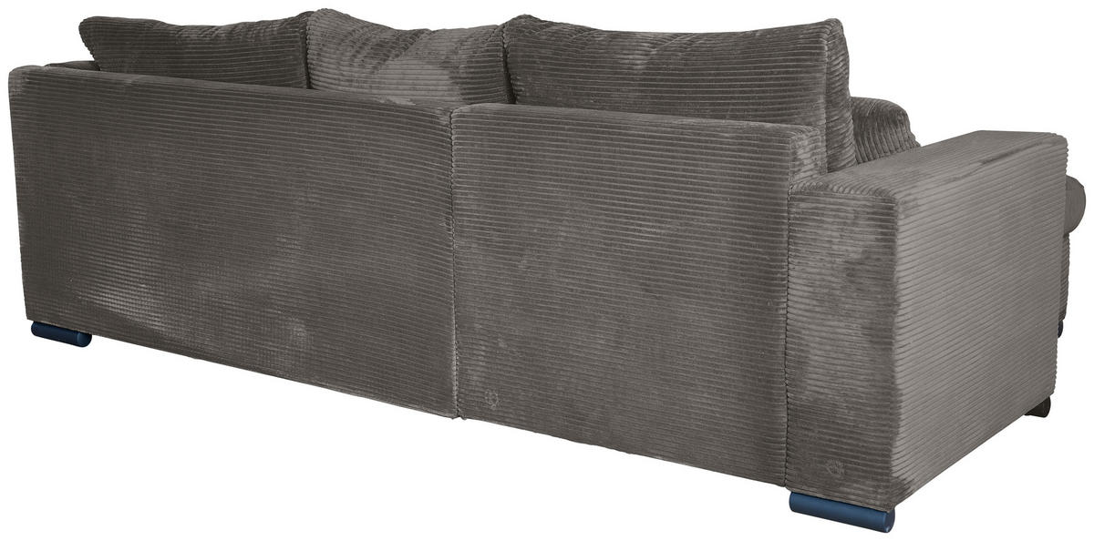 ECKSOFA in Cord Mokka  - Schwarz/Mokka, KONVENTIONELL, Textil/Metall (168/258cm) - Carryhome