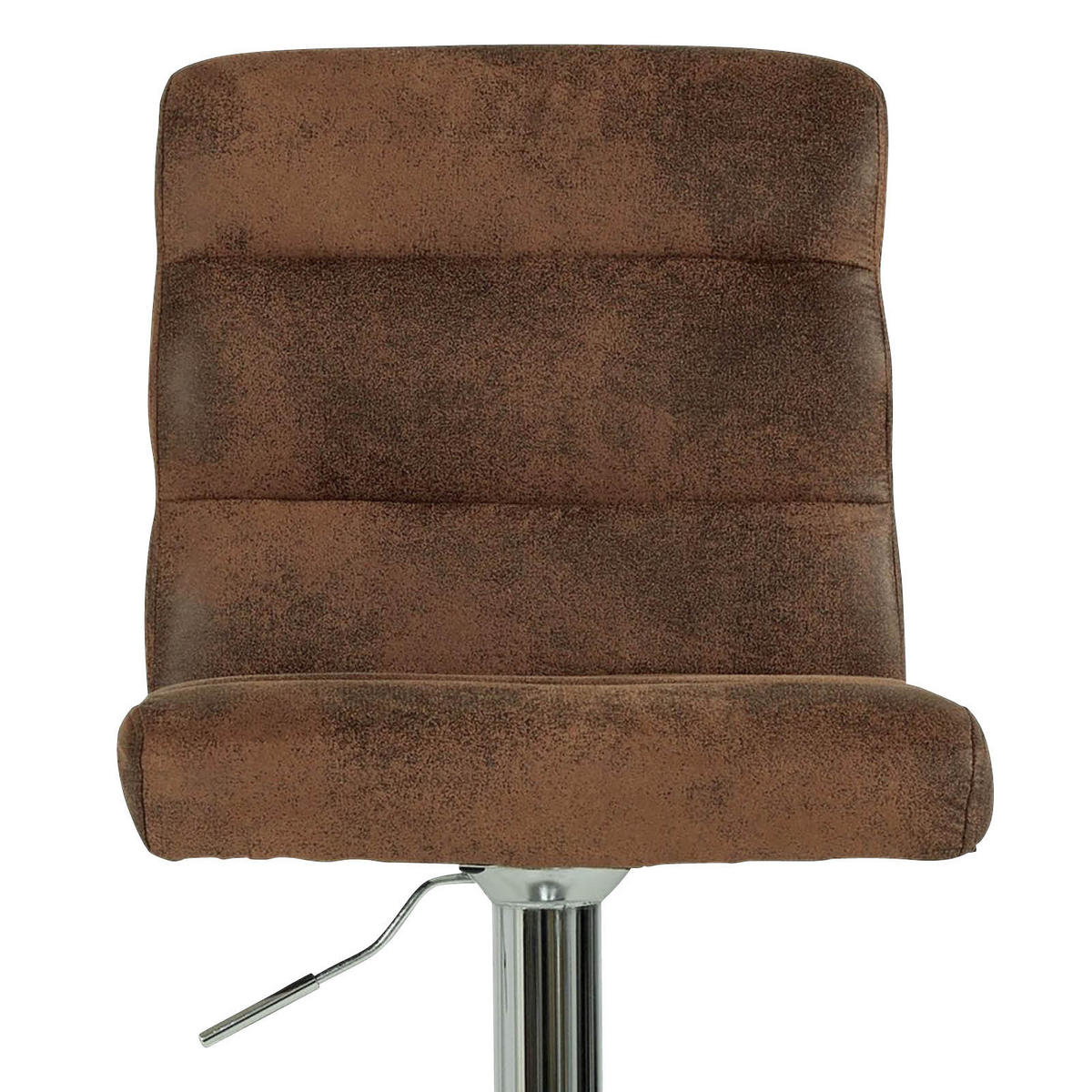 BARHOCKER-SET Lederlook Braun Stahl Sitzfläche 360° drehbar  - Chromfarben/Braun, MODERN, Textil/Metall (42/98-120/51cm) - MID.YOU