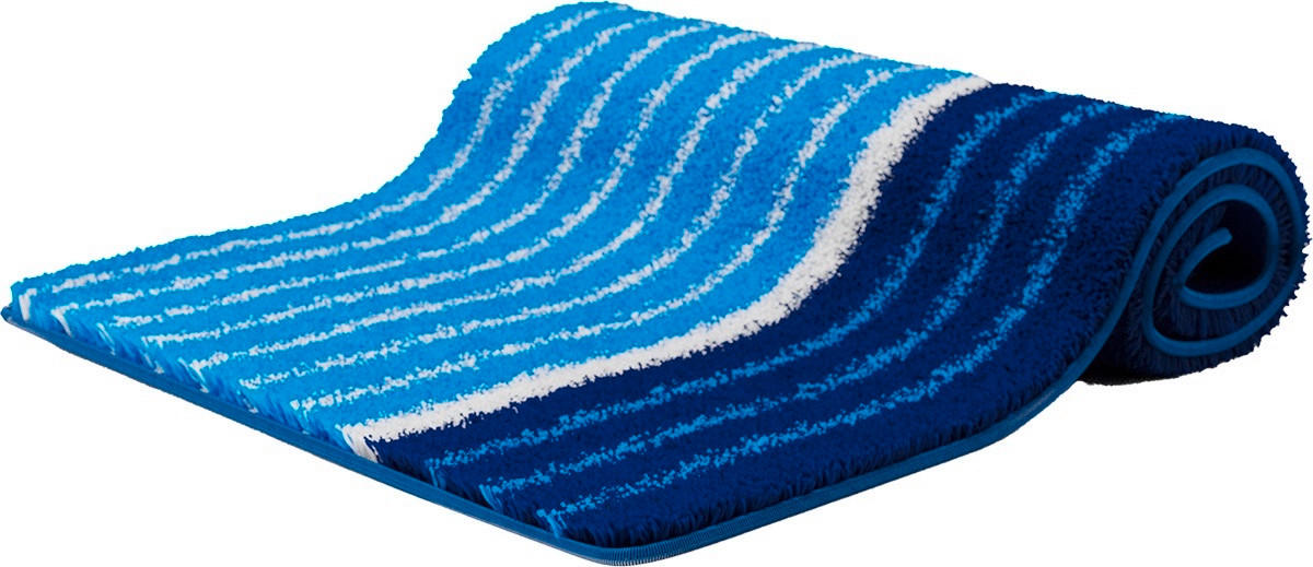 BADEMATTE Blau 60/100 cm  - Blau, Design, Kunststoff/Textil (60/100cm) - Grund