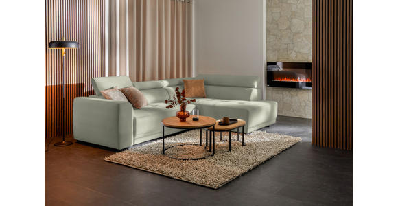 ECKSOFA in Chenille Creme 284/205 cm - Creme/Schwarz, Design, Kunststoff/Textil (284/205cm) - Xora