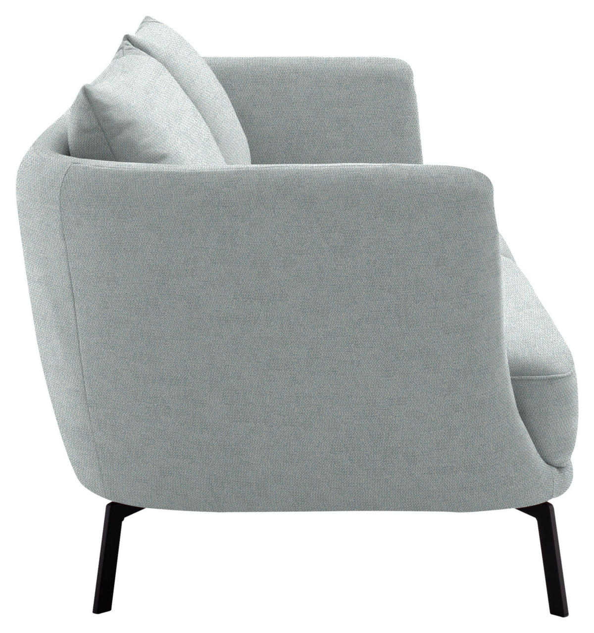 3-SITZER-SOFA  in Flachgewebe Weißblau  - Schwarz/Weißblau, Design, Textil/Metall (210/71/91cm) - Schöner Wohnen