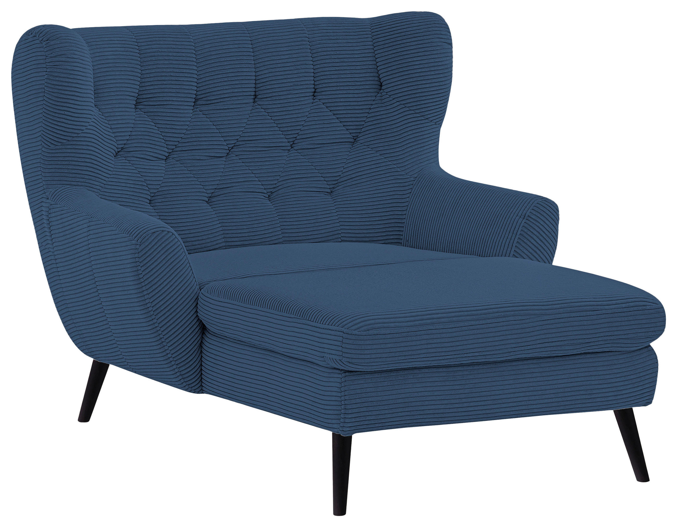 XXL-SESSEL Cord Blau    - Blau/Schwarz, Design, Holz/Textil (120/101/165cm) - Stylife