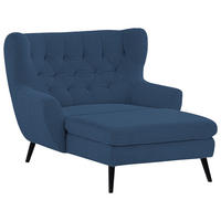 XXL-SESSEL Cord Blau    - Blau/Schwarz, Design, Holz/Textil (120/101/165cm) - Stylife