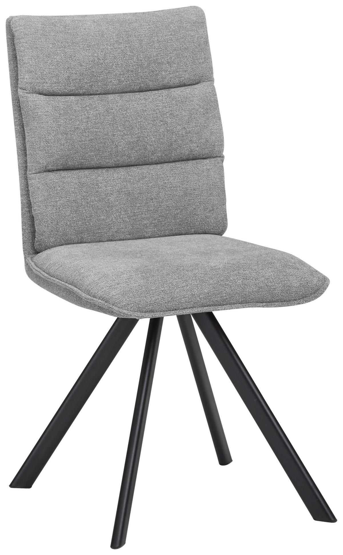 STUHL  in Stahl beflockt  - Schwarz/Grau, Design, Textil/Metall (47,5/92/59cm) - Cantus