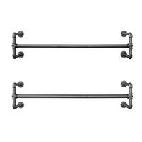 Wandgarderobe 2er Set - Schwarz, Basics, Metall (30/112cm)