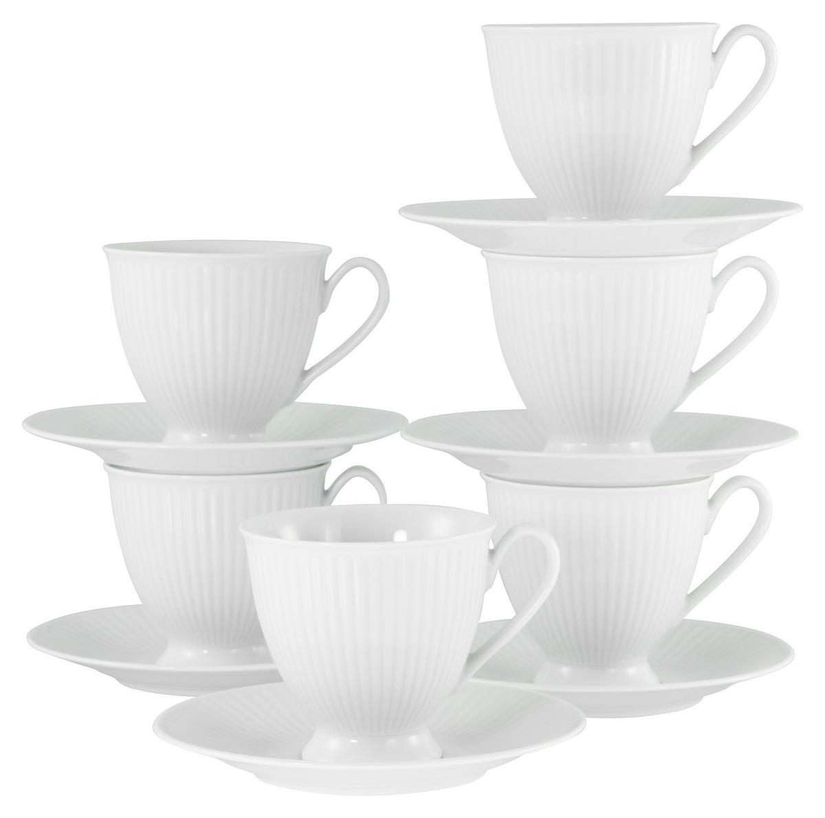 KAFFEESERVICE Weiß Valencia 12-teilig  - Weiß, Design, Keramik - Creatable