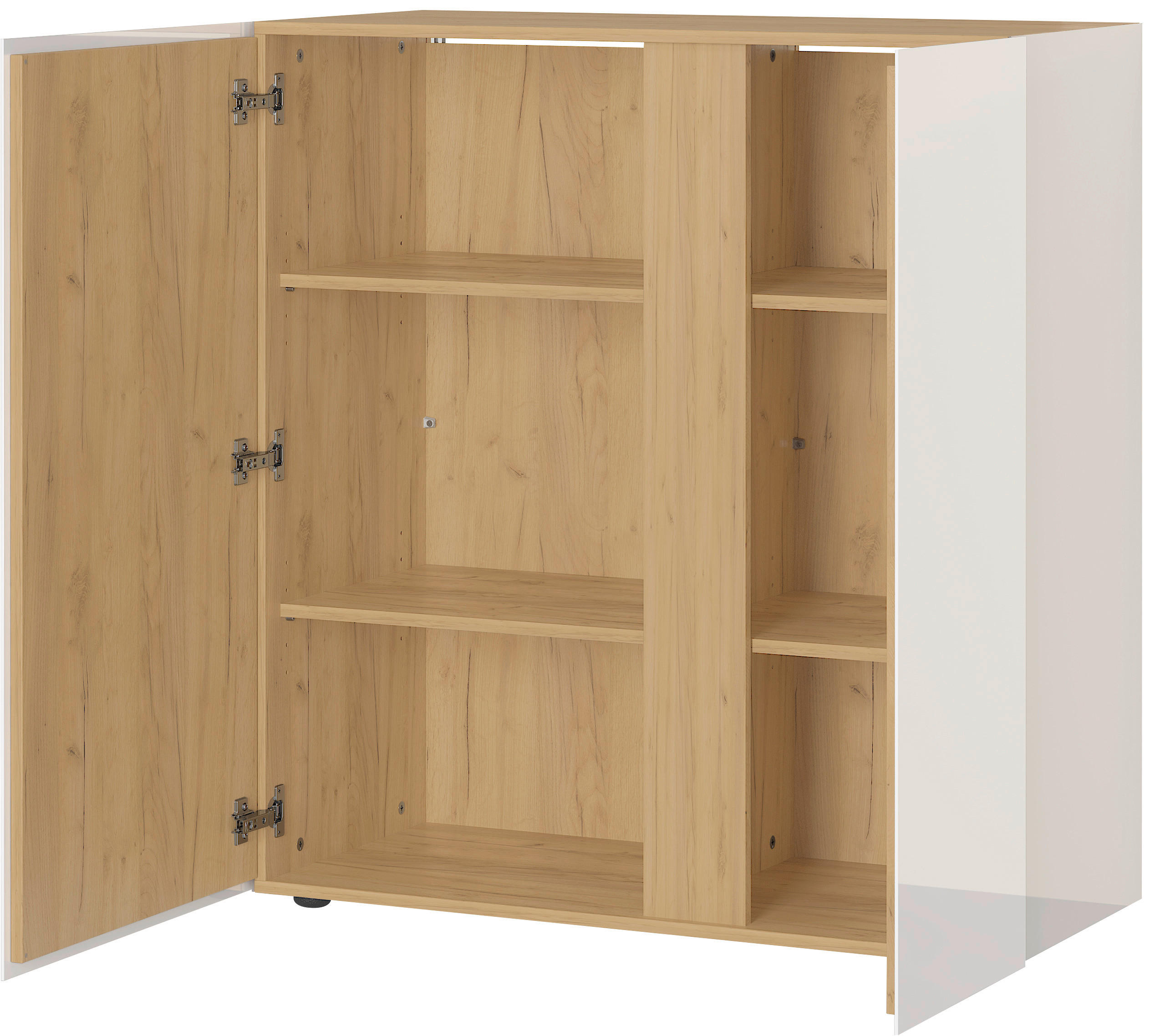 KOMMODE Eichefarben, Kaschmir - Kaschmir/Eichefarben, KONVENTIONELL, Glas/Holzwerkstoff (94/103/43cm) - Voleo