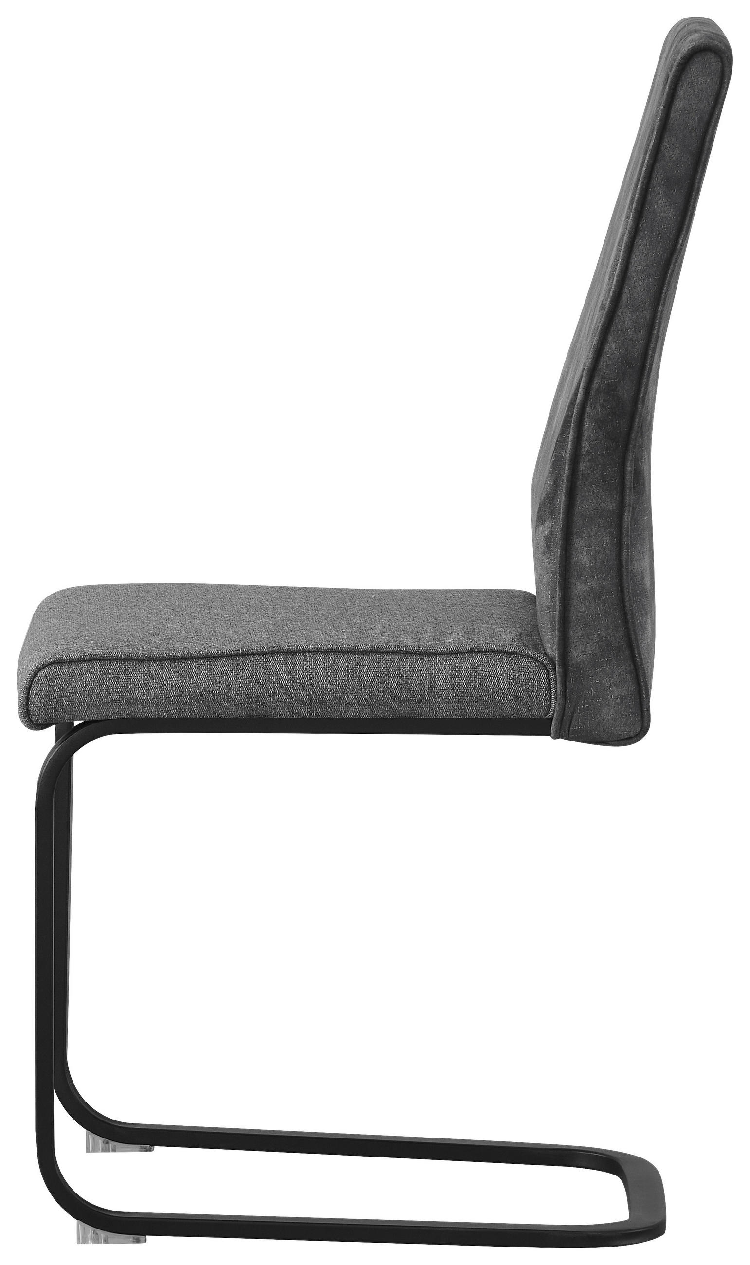 SCHWINGSTUHL  in Eisen Mikrofaser, Leinenoptik  - Dunkelgrau/Schwarz, KONVENTIONELL, Holz/Textil (46/94/62cm) - MID.YOU