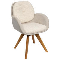 ARMLEHNSTUHL  Gestellauswahl, automatische Rückholfunktion, Sitzfläche 320° drehbar Webstoff  Eichefarben, Beige  - Eichefarben/Beige, Design, Holz/Textil (59/90/64cm) - Linea Natura